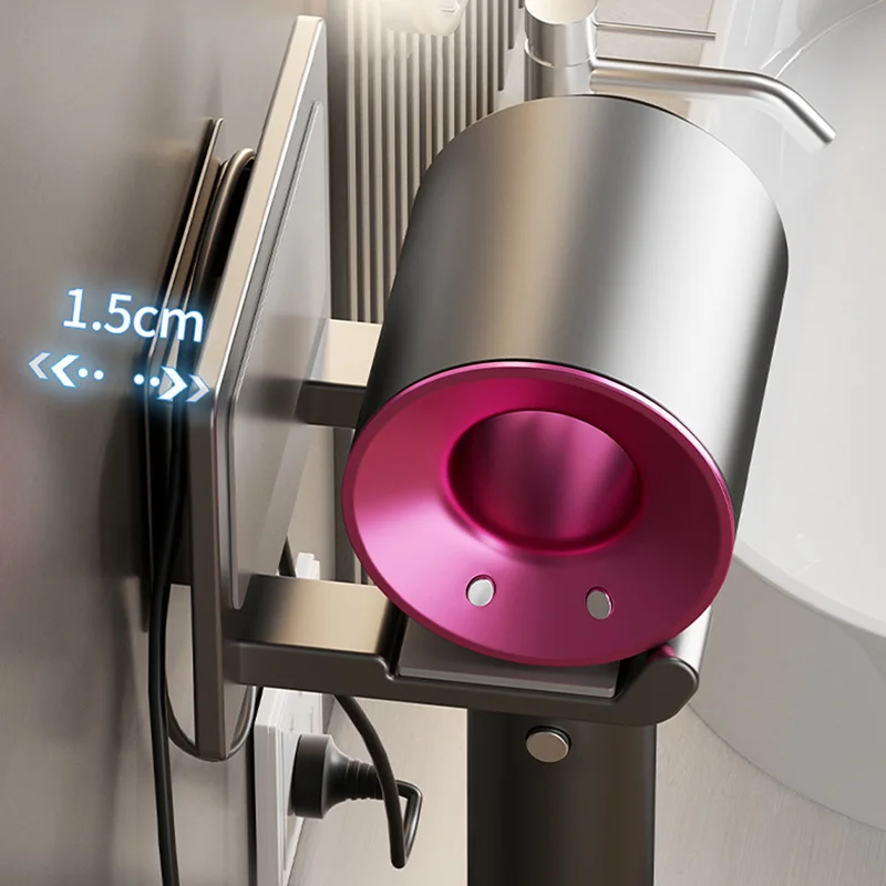 Aluminium Hair Dryer Rack Wall Mounted Bathroom Storage Organizer for Dyson Hairdryer Stand Support Cradle Holder Shelves 3