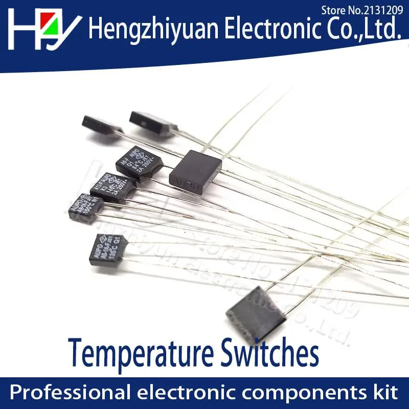 Thermal Fuse Cutoff 1A 2A 3A 5A 250V 84 102 115 125 130 135 145 150 C Degree LED Temperature Switches Control Square