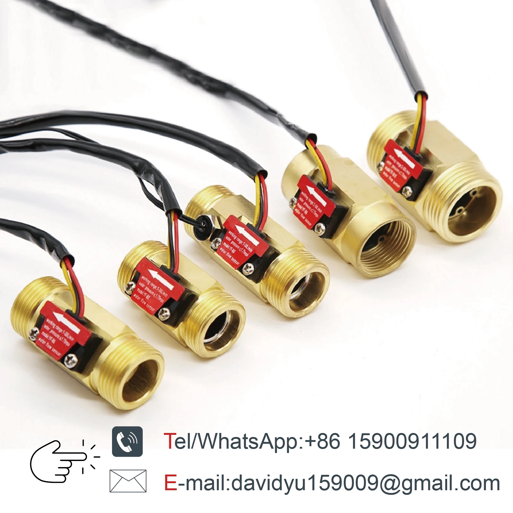 Brass Water Flow Sensor Hall Effect Flow Meter Liquid Rate Sensor Brass Switch Digital Monitoring Detector water flow sensor