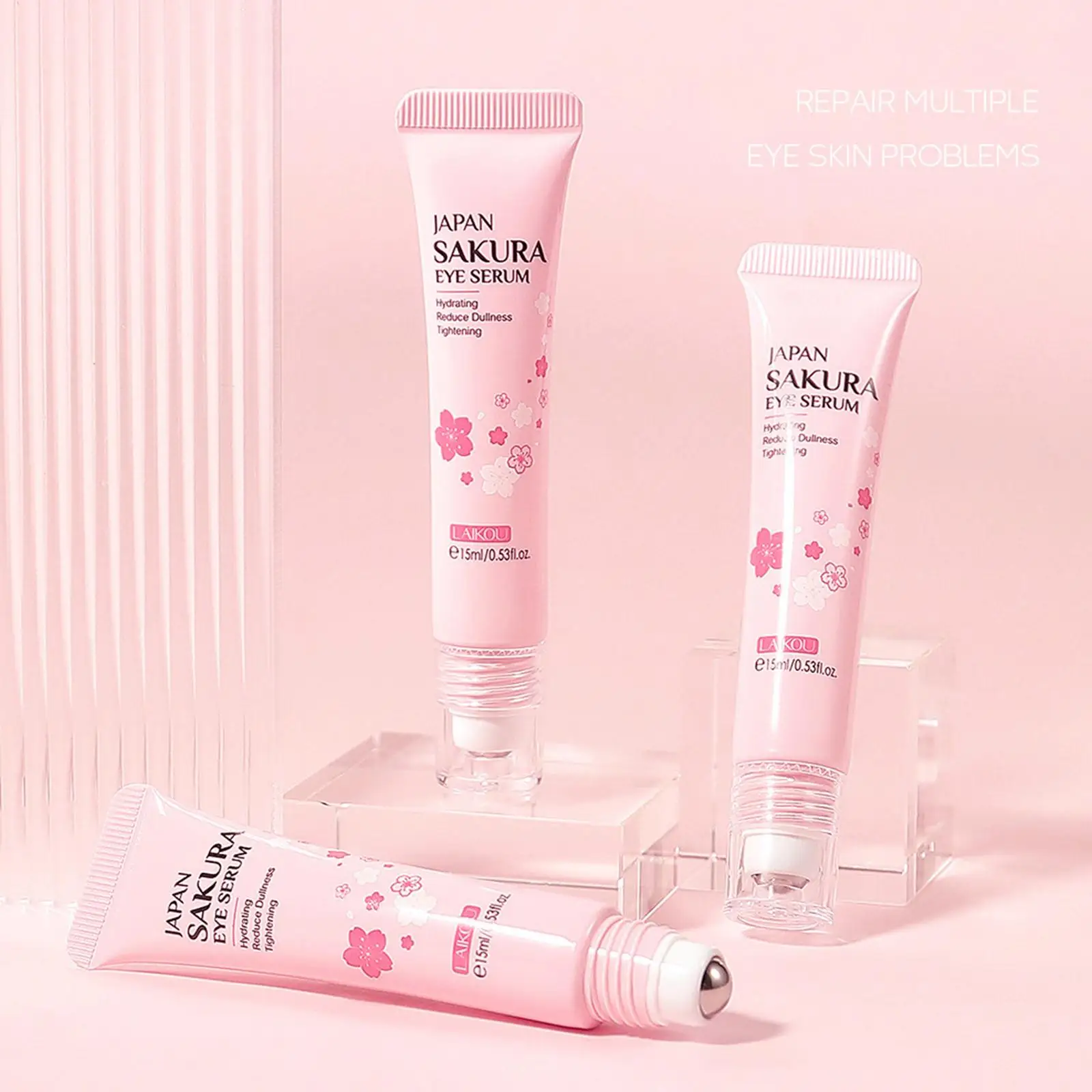 

LAIKOU Eye Serum Eye Roller Massage Vitamin C Hyaluronic Care 15ml Eye Bags Dark Circles Acid Cream Skin Moisturizing O7Y8