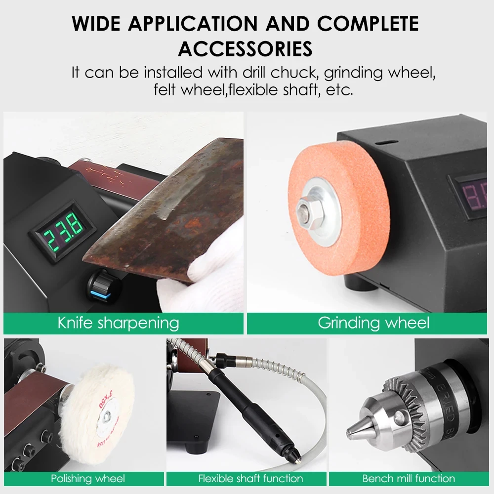 350W Vertical & Horizontal Mini Belt Sander Electric Sanding for Polishing Wood Small Angle Grinder with 10 Sanding Belt