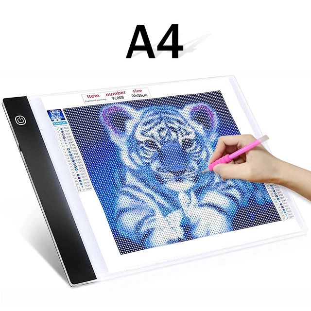 A4 LED Light Pad for Diamond Painting, USB Powered Light Board Digital  Graphics Tablet for Drawing Pad Art Painting board - AliExpress