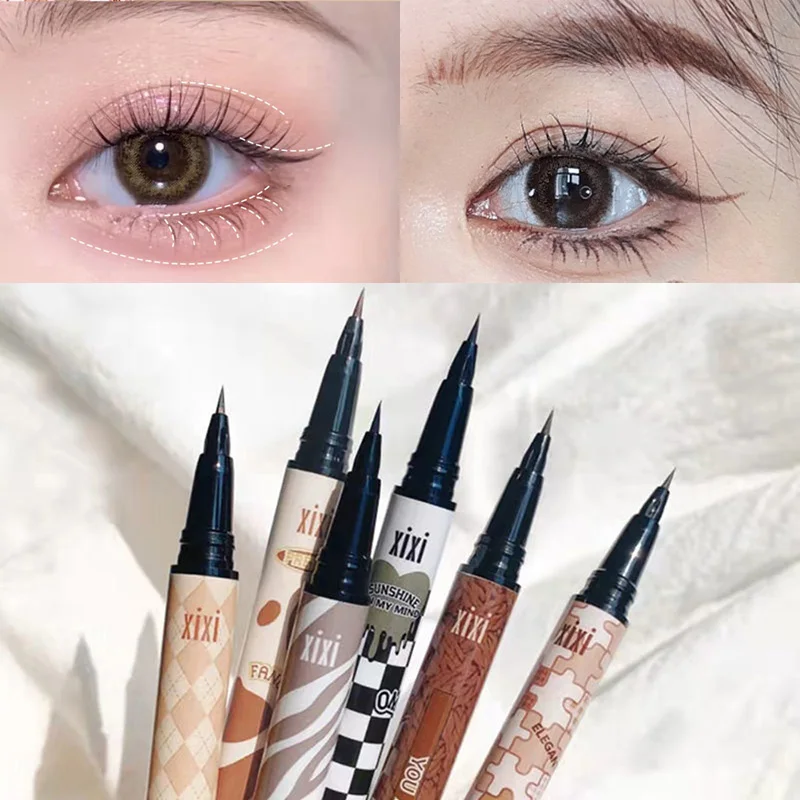 

Liquid Eyeliner Waterproof Korean Cute Makeup for Women Quick Dry Ultra-thin Smooth Eye Liner Down Eyelash Pencil Cosmetics