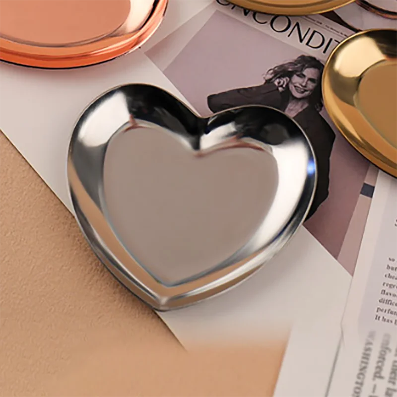 Stainless Steel Cosmetic Storage Tray Nail Art Manicure Plate Tweezers Clippers Pens Container False Nails Dish Tools Metal