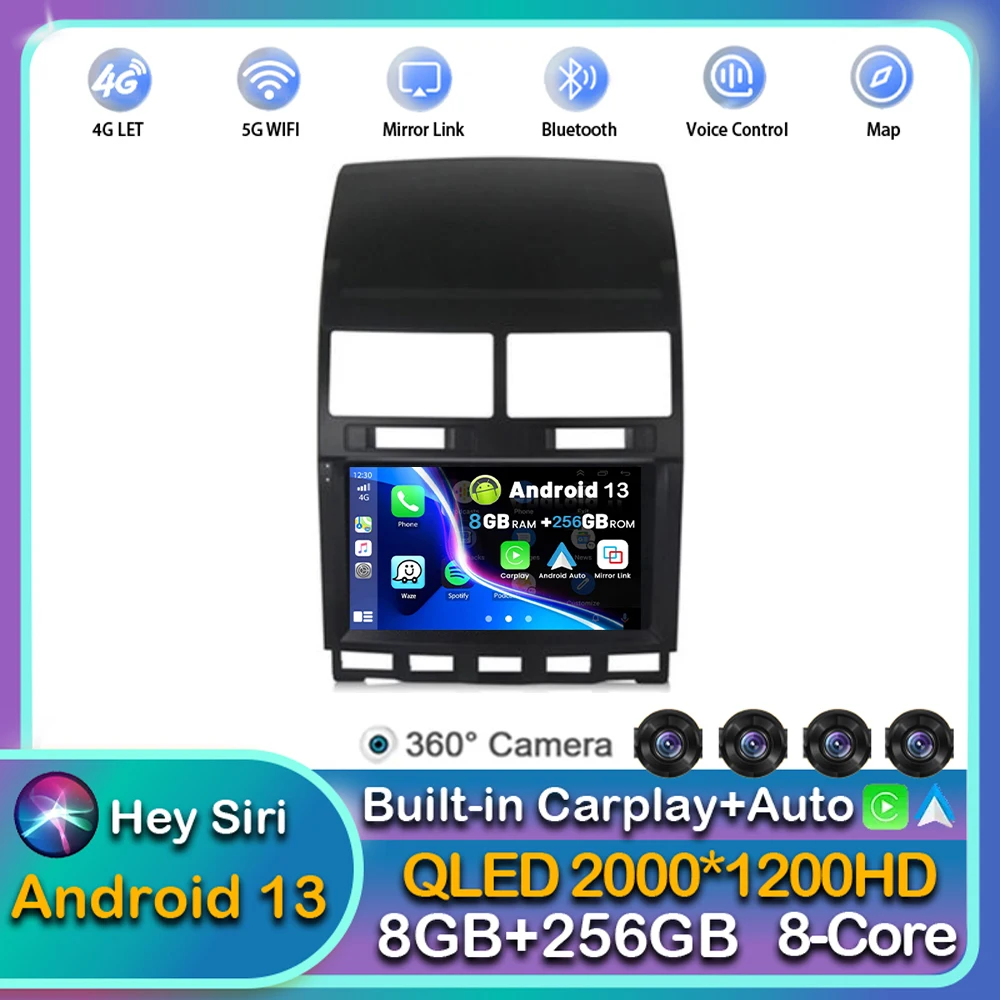 

Android 13 Carplay Auto WIFI+4G Car Radio For Volkswagen Touareg GP 2002 - 2010 Multimedia GPS Player Stereo 2din DSP Head Unit
