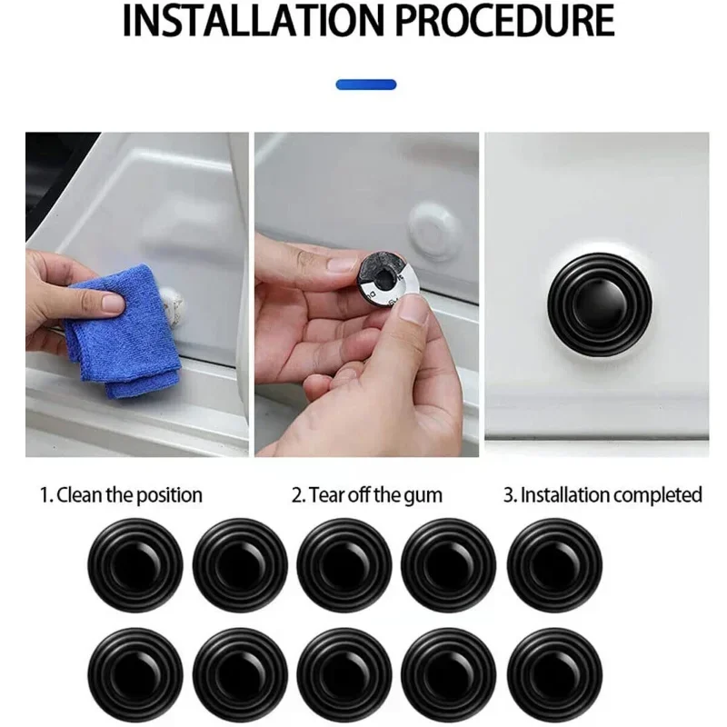 Car Door Pads Anti-shock Silicone Pad Door Shock Absorbing Gasket Trunk Sound Insulation Pad Shockproof Thickening Cushion Stickers