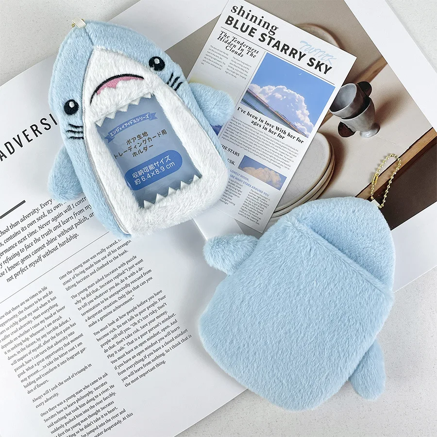 Shark Plush Card Sleeve Photo Storage Star Small Card Decoration Creative Doll Identity Card Collection Packaging Couple Gifts