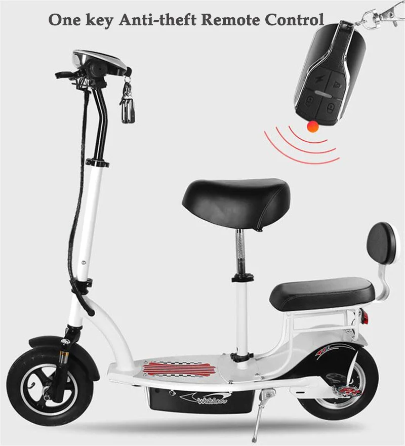 10 Inch Folding Mini Electric Scooter 2 Wheel Electric Scooters 36V 350W Protable Electric Kick Scooter With Seat For Women Lady