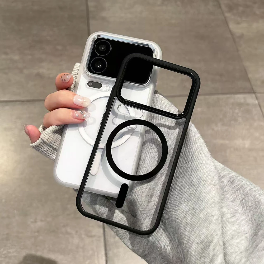 Clear Shockproof Magnetic Charging Case - TPU PC Cover