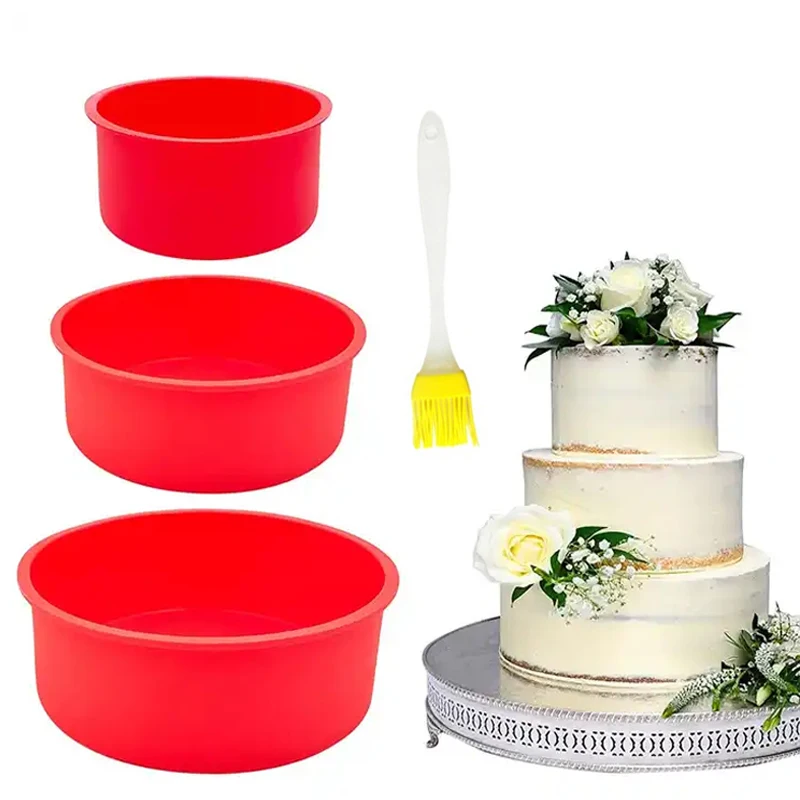 Round Silicone Cake Pan Baking Mold Round Baking Tray Kitchen Silicone