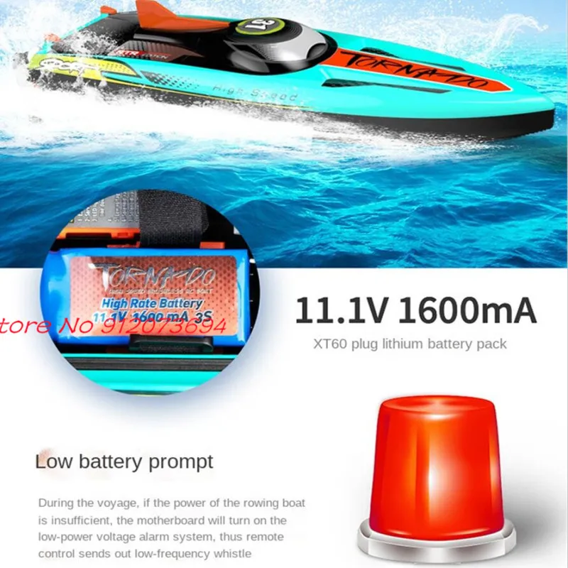 Waterproof Radio Control Electric Large Racing Speedboat Toy 80KM/H 200M 360&deg; Turn LED Night Light Brushless High Speed RC Boat remote control boat