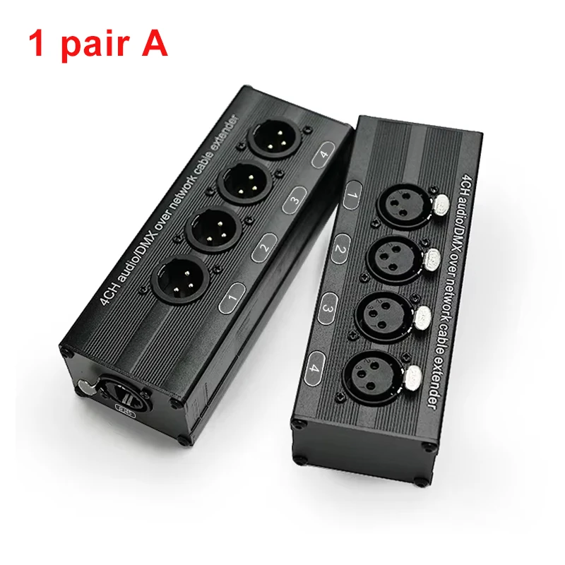 GINTOOYUN 2 Pezzi 4-Canale DMX XLR a Ethernet Extender Maschio a RJ45 Ethercon Cavo Multi Extender per Illuminazione da Palco e Home Recording Studio Compatibile