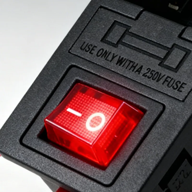 IEC320 C14 Electrical Socket with LED Rocker Switch and 10A Fuse