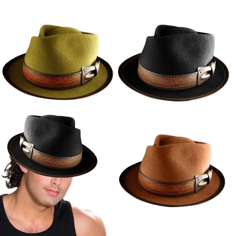 

Vintage Boater Hat Fedora Top Hat Prom Costume for Outdoor Gatherings Activities