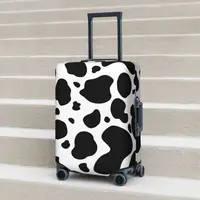 Black And White Cow Print Suitcase Cover Vacation Cow Spots Pattern Fun Luggage Case Travel Protector 1