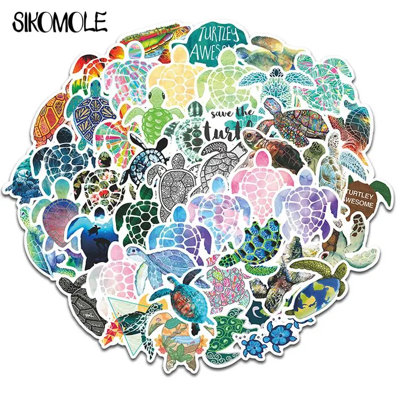 10/30/50PCS Lovely Colorful Sea Turtle Little Sticker DIY Toy Luggage Laptop Skateboard Motorcycle Bicycle Decals Stickers F5 | Игрушки и