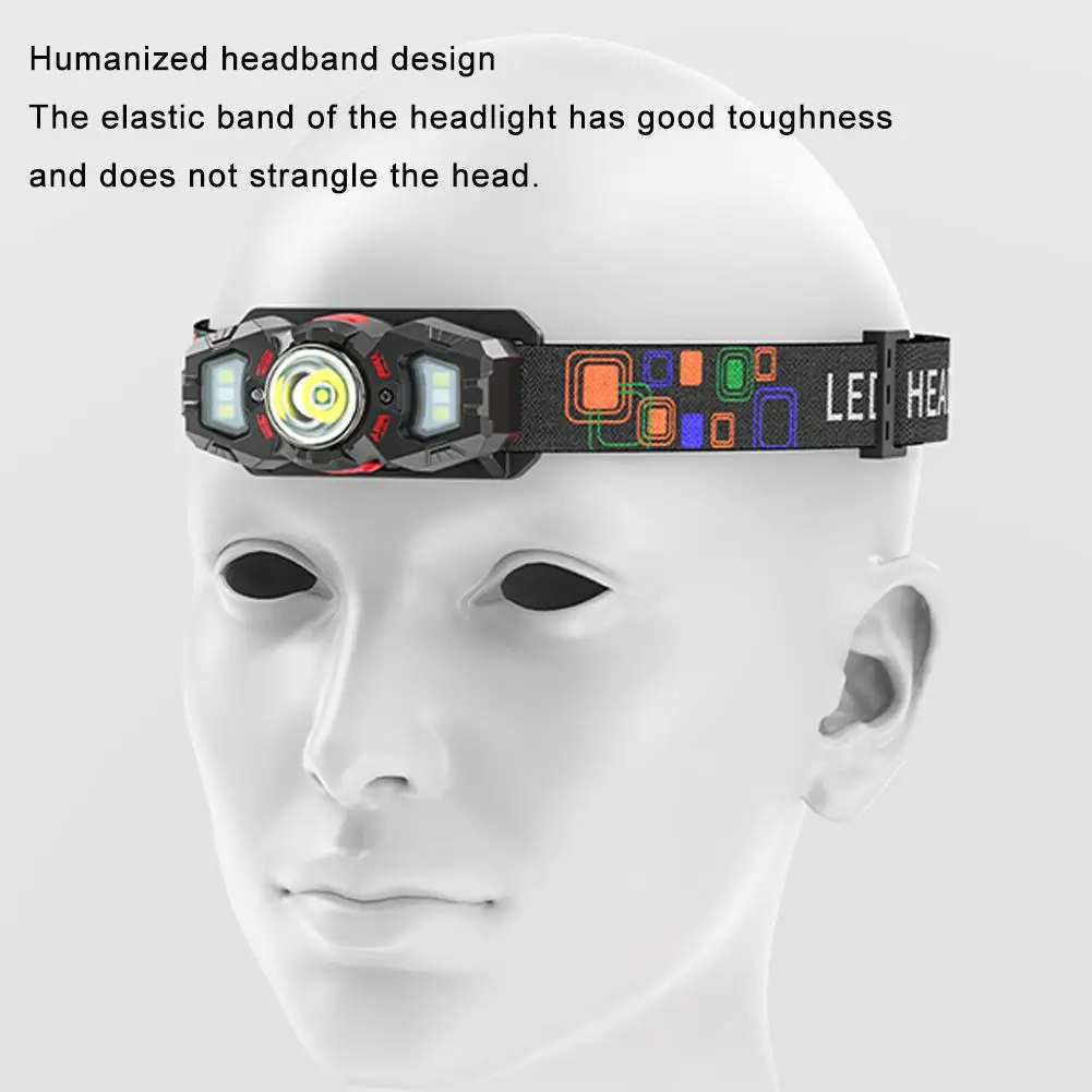 Description Picture 3 of itemOutdoor Headlamp Motion Sensor Inductive Floodlight Fishing Headlamp Multifunction Waterproof Portable Lamp Mini Camping J1I9