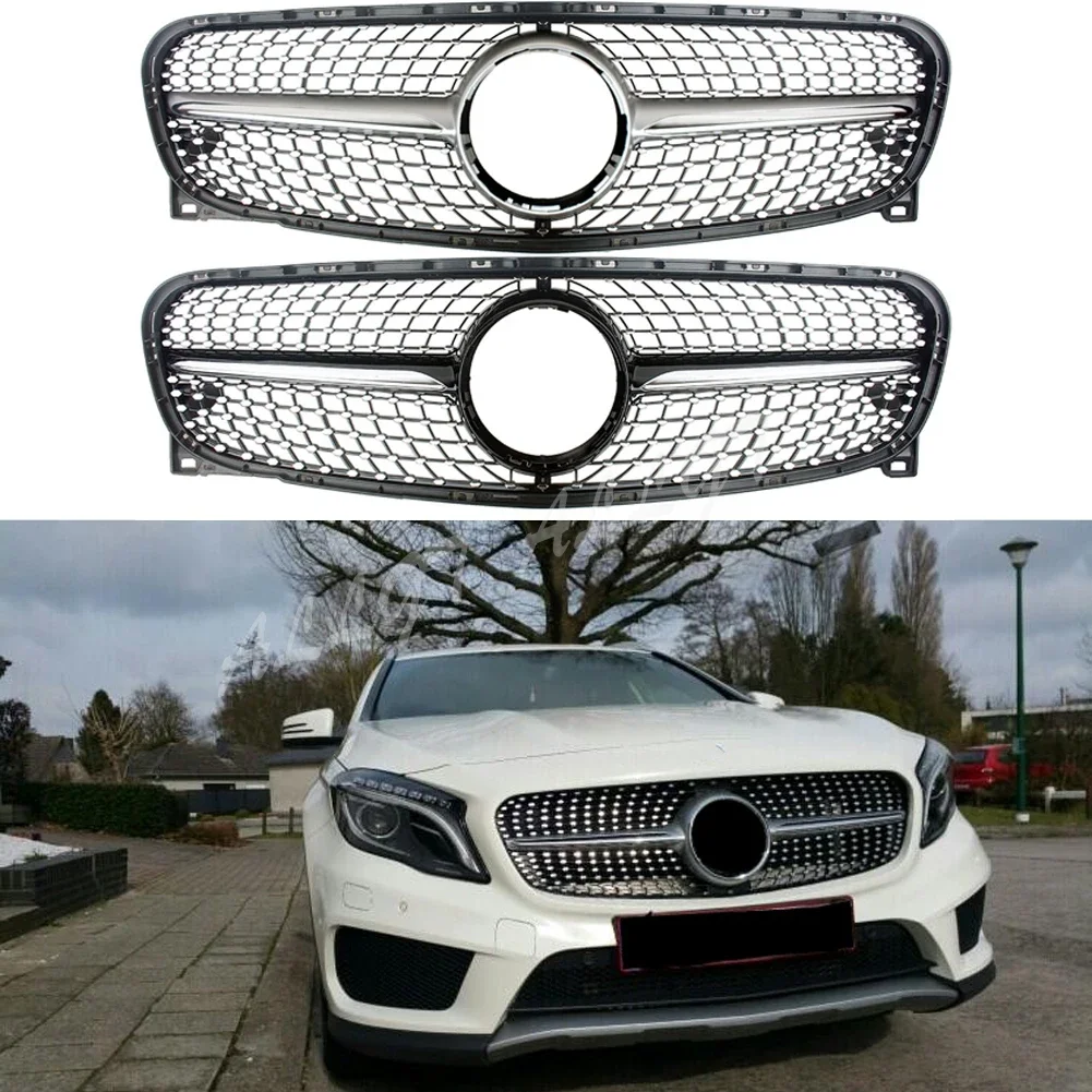 

Установка для автомобиля, передний гоночный гриль, решетка радиатора, бампер, подходит для Mercedes-Benz X156 GLA 220 250 260 2014 2015 2016