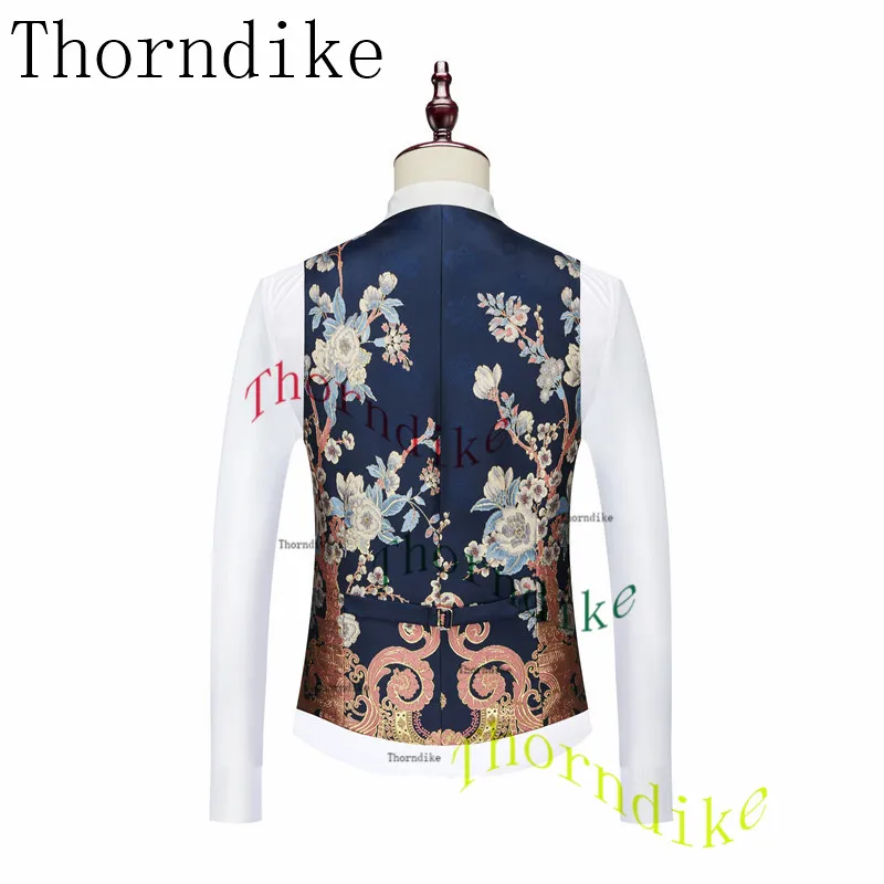 Thorndike Latest Coat Design Men Suits Tailor-Made Tuxedo 3 Pieces Blazer Wedding Party Groom Costume Homme 5
