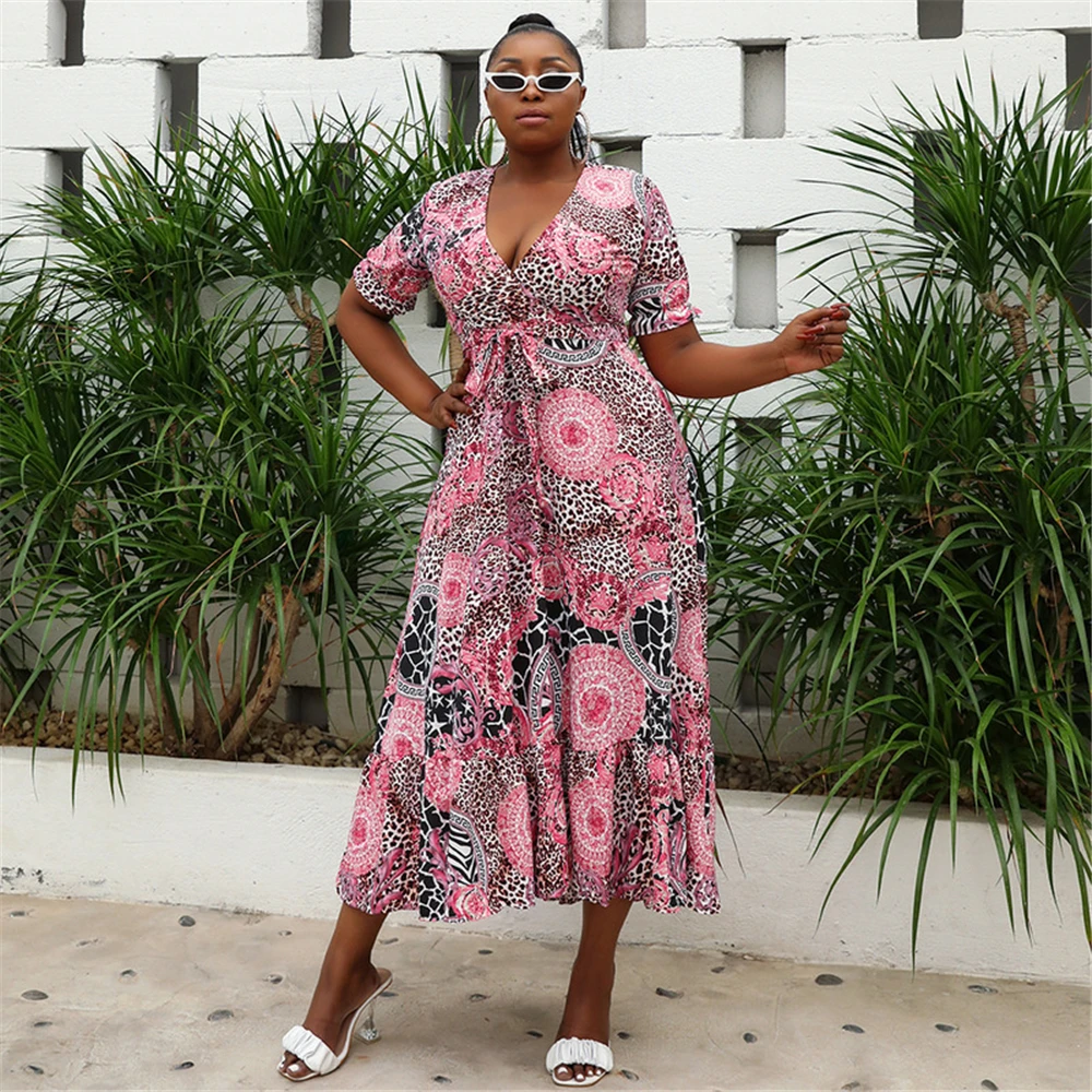 african couple outfits Plus Size Women African Print Dashiki Dresses Long Sleeve Party Gowns Kaftan 2022 Spring Ladies Clothing Boho Boubou Robe african wear for women