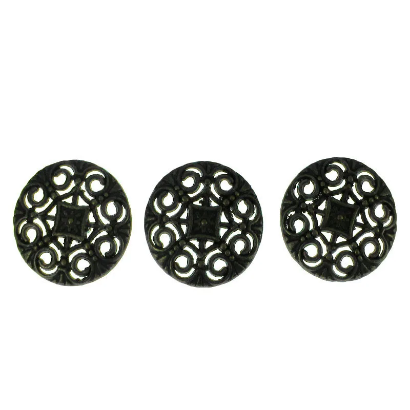 20Pcs Vintage Metal Pierced Buttons Shank Flower Metal Buttons Fit Sewing Clothing Craft 18.0mm 6