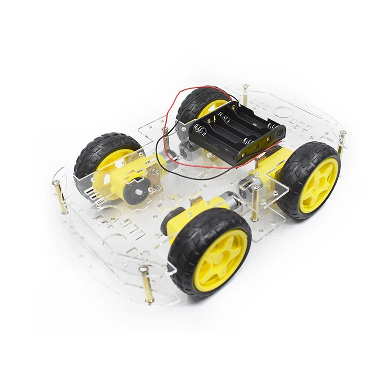 Kit de coche inteligente 4WD, Kits de chasis de coche Robot inteligente con codificador de velocidad y caja de batería, Kit electrónico Diy para Arduino