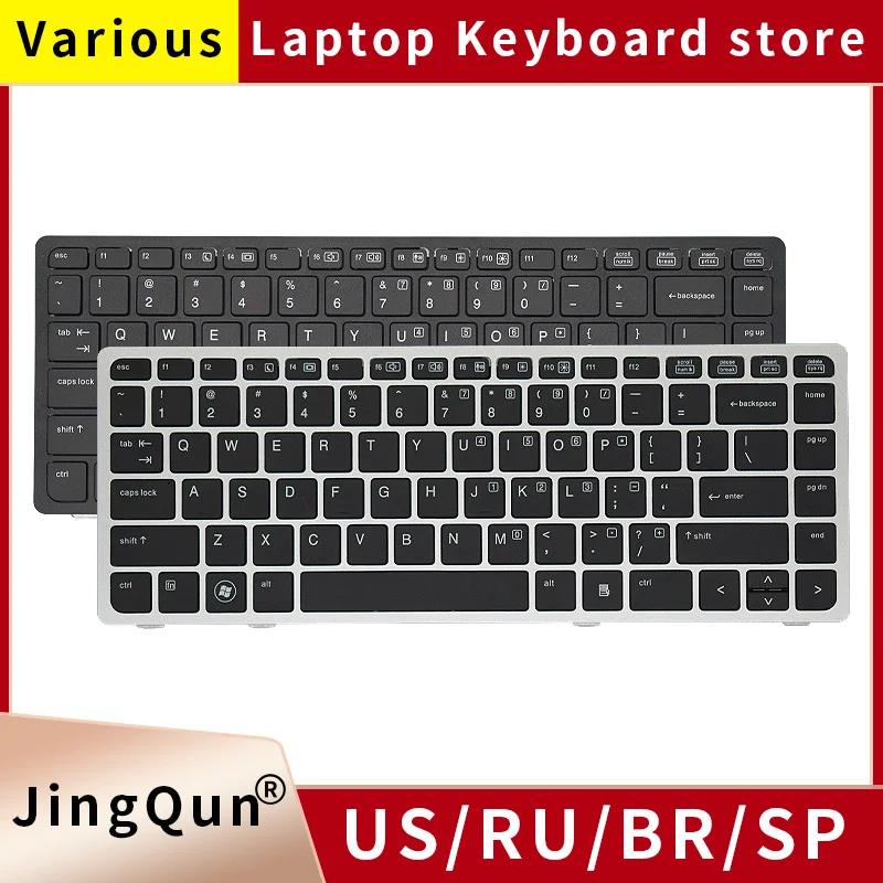 Teclado do Portátil us ru para hp Elitebook 8470b 8470p 8460w Probook 6460 6460b 6470 sem Vara de Ponto Novo