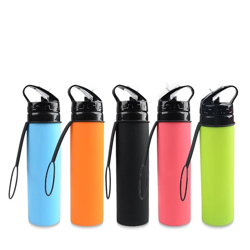 Creative folding Fashion water bottle Leakproof portable water bottle Indoor Travel hiking office camping kettle kid Sport 600ML