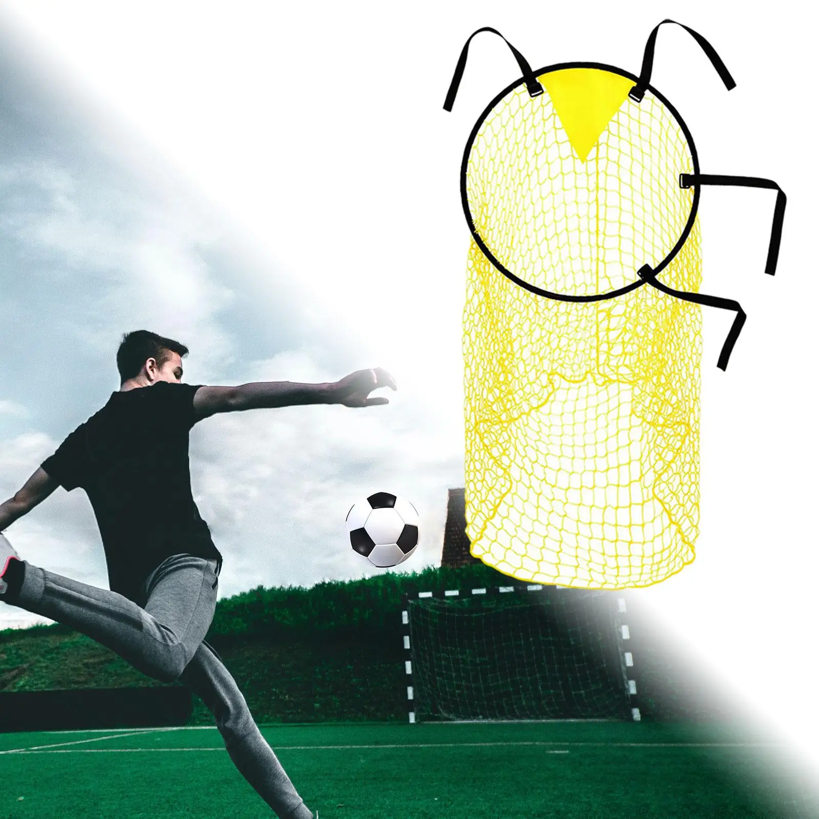 

Soccer Training Net Practice Goal Shots Target Bag Lightweight Adjustable Straps