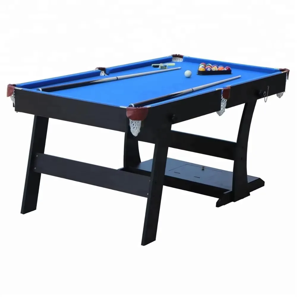 Convenient Folding 6ft Snooker Billiard Table Kids Size Green Cloth Rubber MDF PVC Plastic Cushions Foldable Pool Table