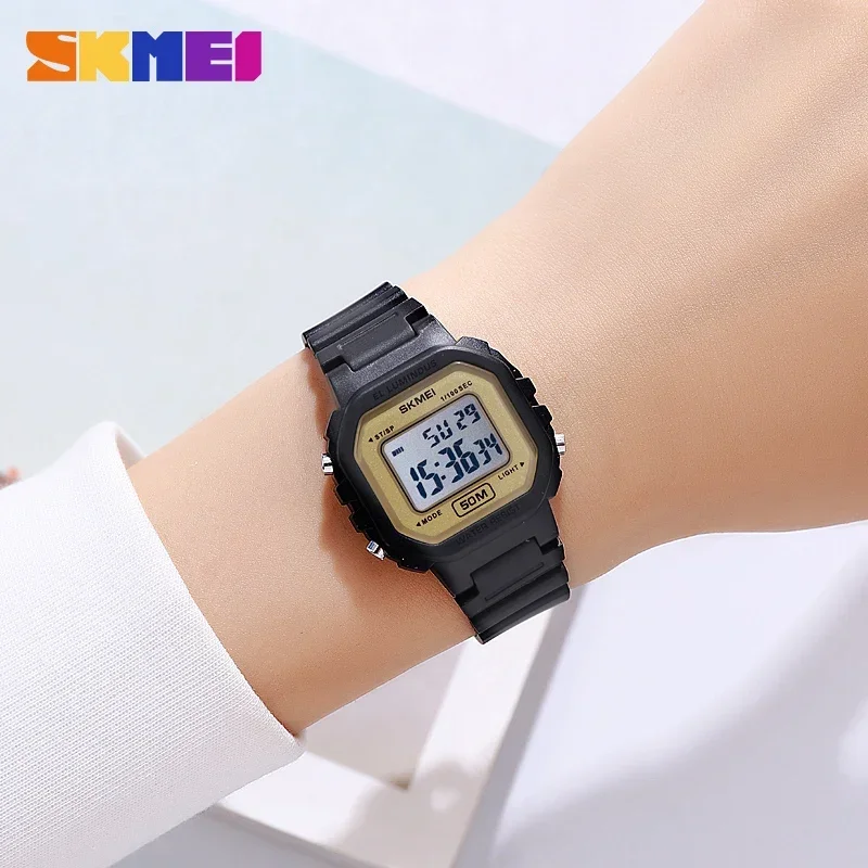 SKMEI 2326 LED Display Digital Watch for Women Luxury Waterproof Sports Countdown Shockproof Womens Wristwatches Reloj Mujer