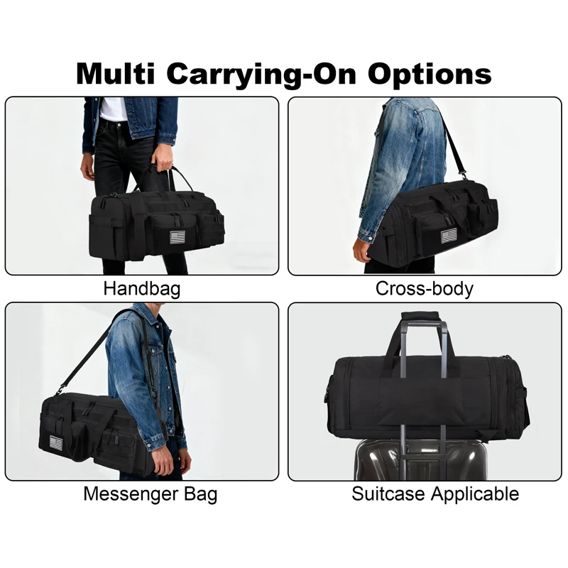 Tactical 50l Travel Duffel Backpack With Shoe Compartment Large_voghion.com