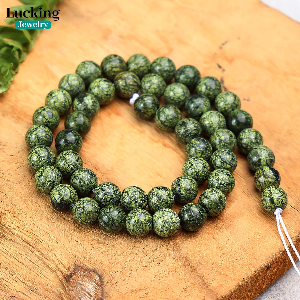 A+ Natural Russian Serpentine Jade 6-10mm Smooth Round Loose Beads - DIY Jewelry Making for Bracelets, Necklaces, Craft Supplies 5