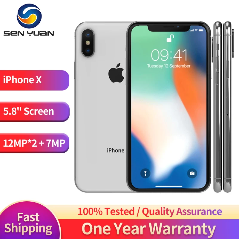 Original Apple iPhone X 4G Mobile Phone Used 99%New 5.8'' 3GB RAM 64/256GB ROM NFC HexaCore Face ID 12MP A11 Wireless SmartPhone| | - AliExpress