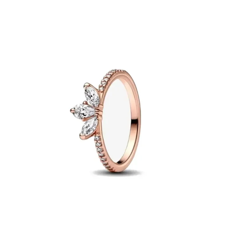 925 sterling silver princess ring size 6 7 8 9 women's wedding crystal accessory
