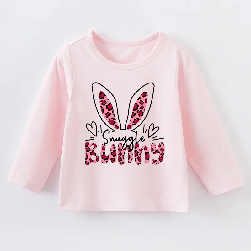 Baby Spring Autumn Casual Fashion Kid Boy Girl Outfit Pink T-shirt Long Sleeve Top Outdoor