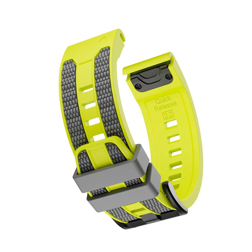 Premium Silicone Quick Fit Wristband Bracelet Strap, 22-26mm Adjustable