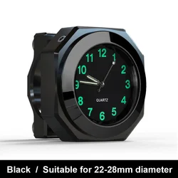Waterproof Aluminum Motorcycle Handlebar Clock - Premium Timepiece Accessory (Black)