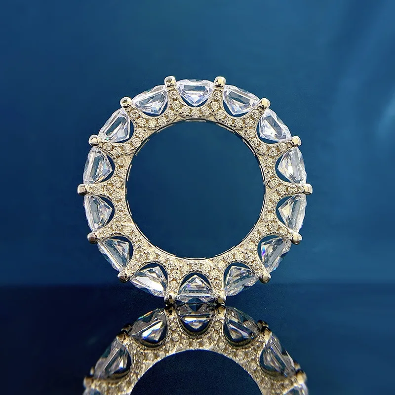 

S925 Silver 5 * 5 Princess Square White Diamond High Carbon Diamond Ring Fashion Simple Ring Wholesale