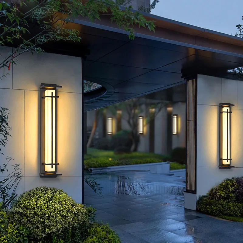Outdoor LED Lmitated Marble Wall Lamp AC110V 220V Waterproof IP65 Stainless Steel Porch Light For Street Path Sconce Decoration