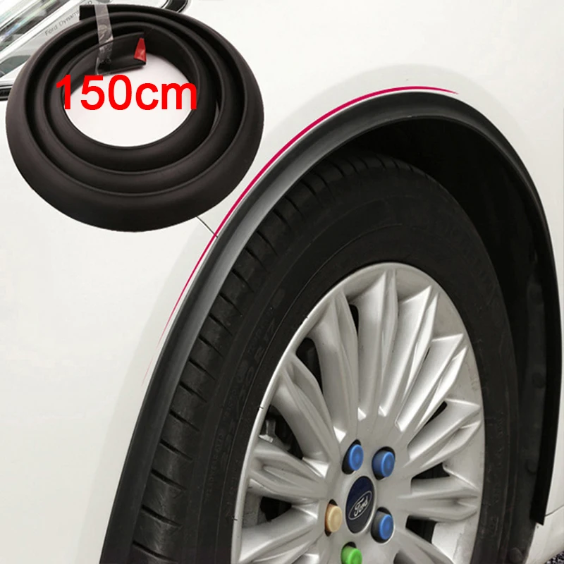 1.5M Universal Car Fender Wheel Sopracciglio Trim Black Fender Flares Gomma Protector Strip Guard Passaruota Anti Collisione