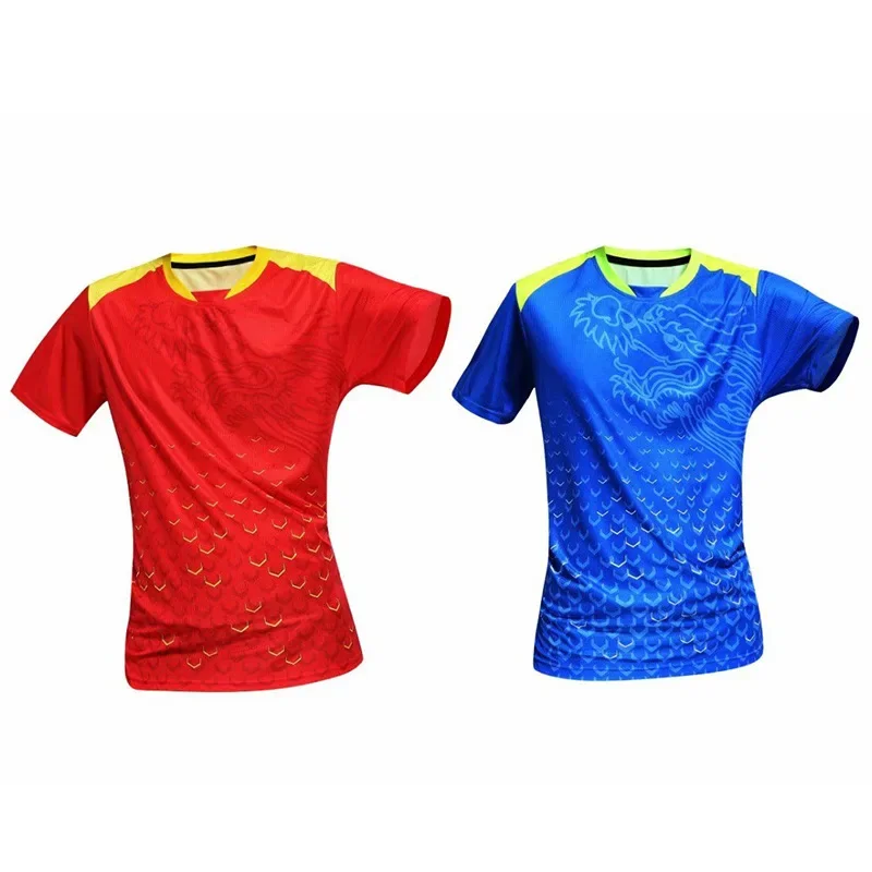 Men's Short Sleeve Badminton Uniform Quick Dry Tennis Training Clothes Table Tennis Sportswear Comfortable Air-permeable