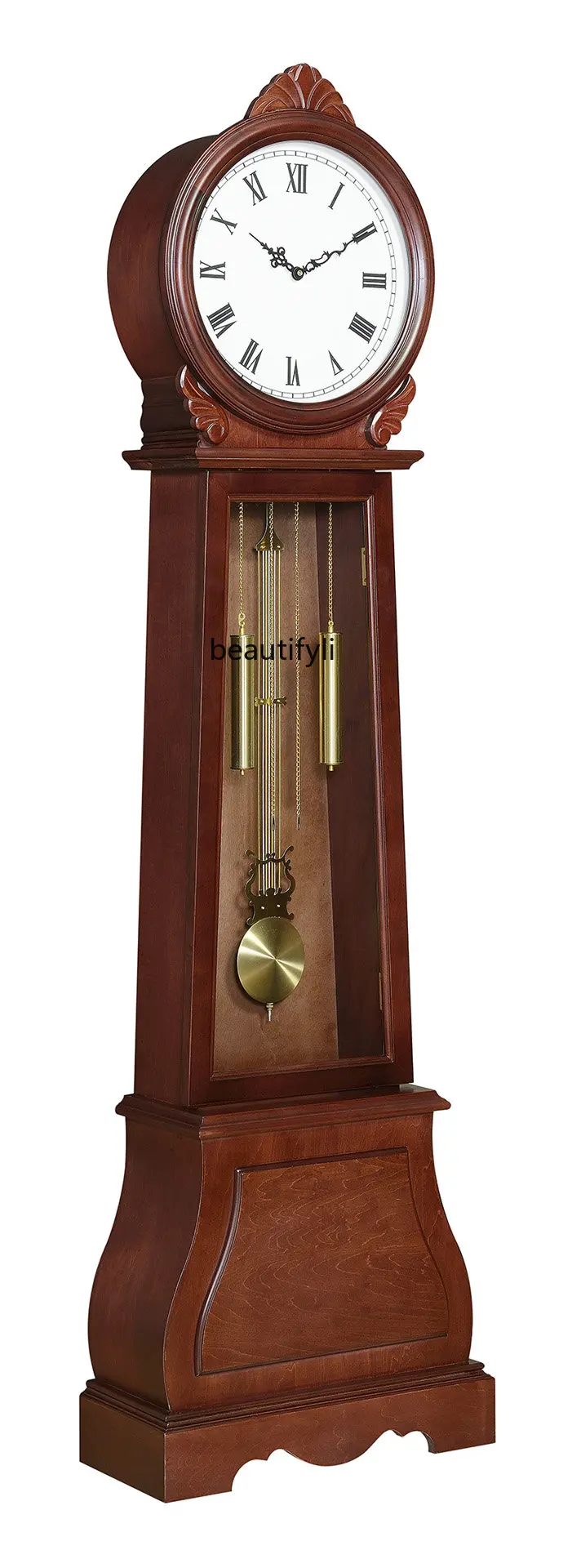 

American Hall Solid Wood with Rudder the Grandfather Clock Quartz Time Controllable