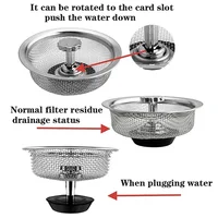 Kitchen Sink Filter Stainless Steel Sink Sewer Mesh Strainers Kitchen Tools Bathroom Floor Drains Hair Catcher Waste Plug Filter 6