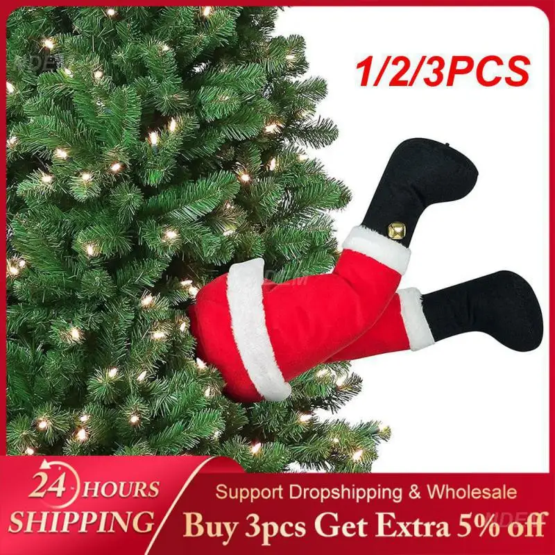 

1/2/3PCS Funny Christmas Tree Decoration Santa Claus Legs Plush Door Decor Santa Claus Elf Leg Christmas Decor For Home