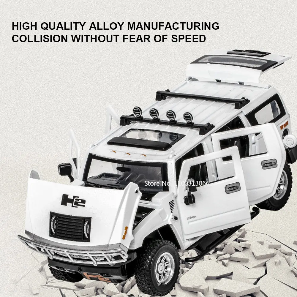 1:24 Hummer H2 Alloy Car Model Diecasts Toy Vehicles with