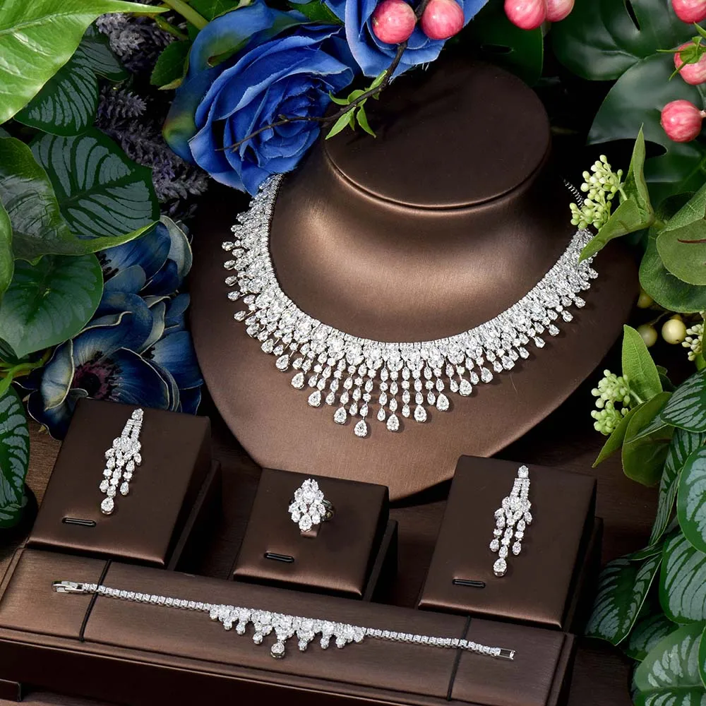 طقم مجوهرات دمعة حفلات زفاف