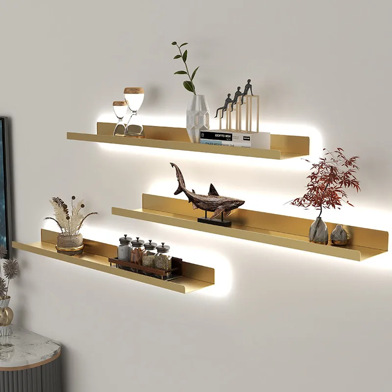 Colorful Wall Rack Luminous Wall-mounted Storage Rack Modern Minimalist Floating Bookshelf ...