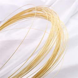 1 Meter Premium Brass Copper Wire - Gold/Silver Plated Beading Wire for Jewelry Crafting & DIY Projects (14K Gold)