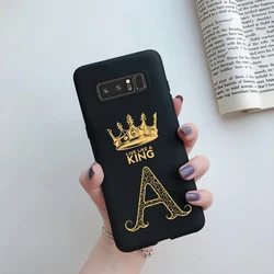 Soft Silicone Cute Crown Letters Cover for Samsung Galaxy Note 8 (Black-A)